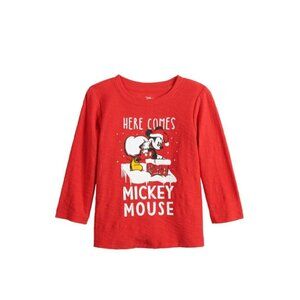 Jumping Beans Baby Boy Christmas Mickey Mouse Santa Graphic Tee 12M